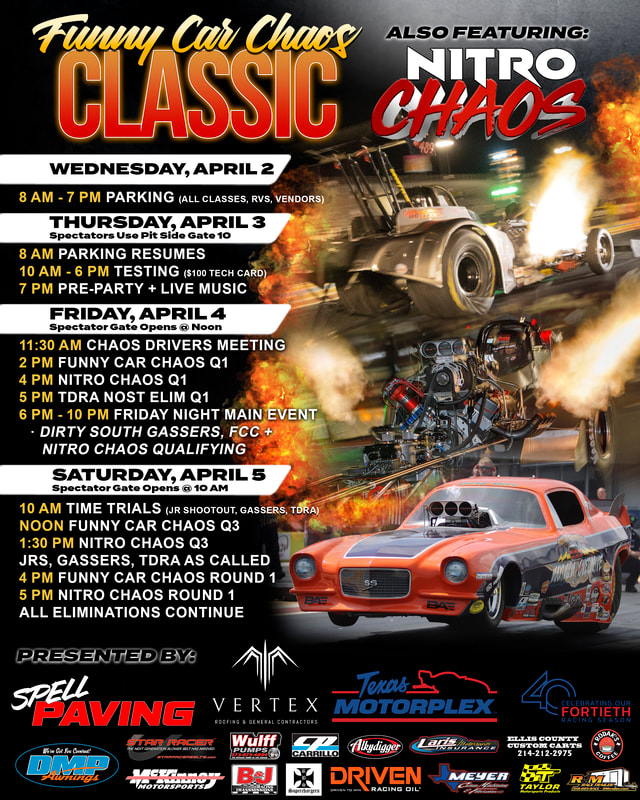 Funny Racing Event Flyer FUNNY CAR CHAOS CLASSIC